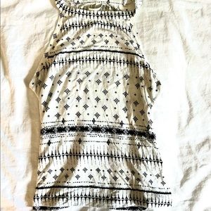 White and Black Cotton Halter Tank Top